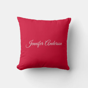 Cojín Decorativo Caligrafía de moda Elegante Rojo cereza personaliz