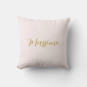 Cojín Decorativo Caligrafía elegante de nombre simple en color dora