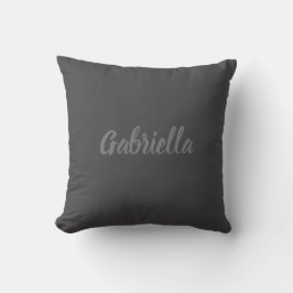 Cojín Decorativo Caligrafía Elegante Gris Plain Nombre simple