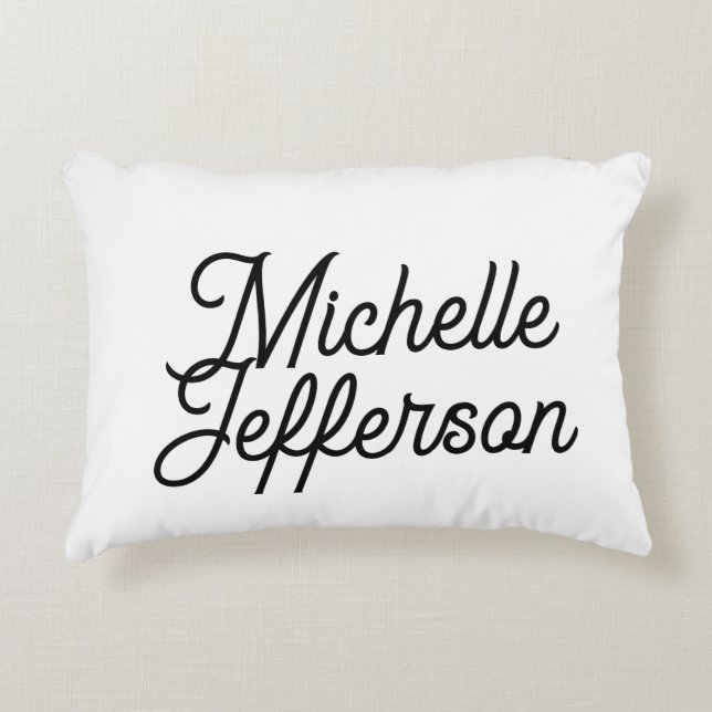 Cojín Decorativo Caligrafía negra blanca creativa estadounidense de (Anverso)