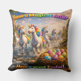 Cojín Decorativo Call Easter enchanted unicorns and Easter eggs dec