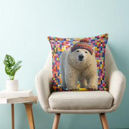 Cojín Decorativo Call polar bear and Benny mosaic throw pillow