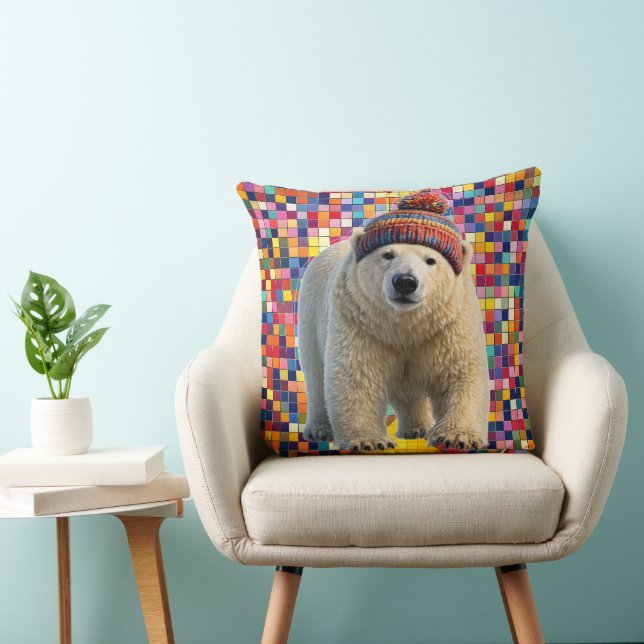 Cojín Decorativo Call polar bear and Benny mosaic throw pillow (Silla)
