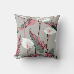 Cojín Decorativo Calla exótica: Floral vintage sin foco