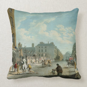 Cojín Decorativo Calle con el intercambio real, Dublín, 1800 del