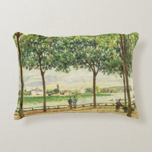 Cojín Decorativo Calle de Alfred Sisley el de los árboles de