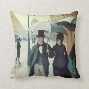 Cojín Decorativo CALLE de Gustave Caillebotte PARÍS, DÍA LLUVIOSO