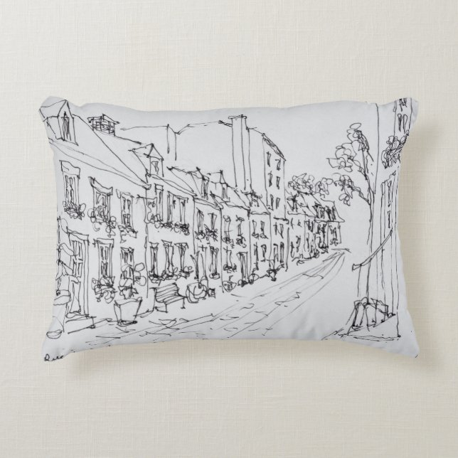 Cojín Decorativo Calle du Petit Champlain, Quebec, Canadá (Anverso)