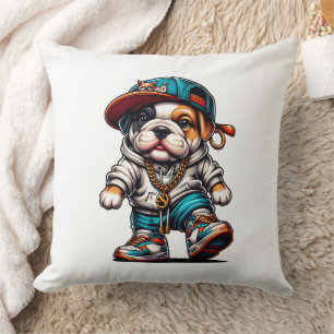 Cojín Decorativo Callejera ropa adorable cachorro bulldog habitació