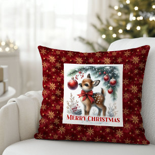 Cojín Decorativo Calma Navidad Ciervo Nevado Bosque Regalo Navidad 