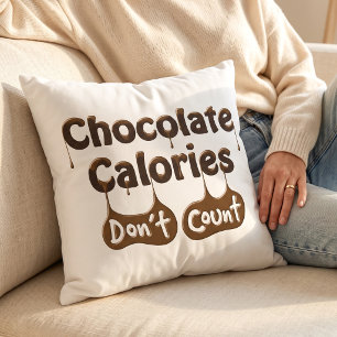 Cojín Decorativo Calorías de Chocolate - Cita Divertida de un Comil