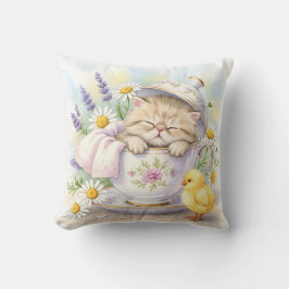 Cojín Decorativo Cama cómoda, gatito y polluelo