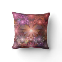 Cama De Flores Colorido Brillante Arte Fractal Abs