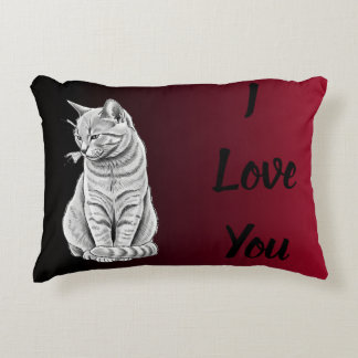 Cojín Decorativo Cama para mascotas de gato con arte ombré rojo neg