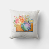 Cámara Boho Naranja y acuarela con buquet floral