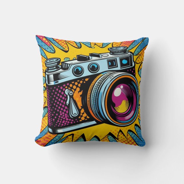 Cojín Decorativo ¡Cámara colorida! (Anverso)