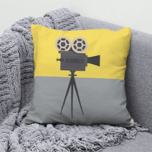 Cojín Decorativo Cámara de cine retro colorblock