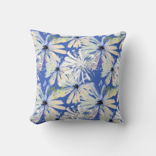 Cojín Decorativo Cámaras abstractas en un fondo azul.
