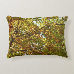 Cojín Decorativo Cambiante color de otoño verde y dorado del arce