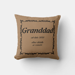 Cojín Decorativo Cambiar el nombre del abuelo - Año de fecha de est