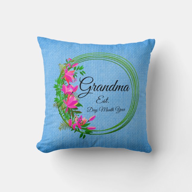 Cojín Decorativo Cambiar el texto Abuela Est Abuela (Anverso)