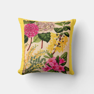 Cojín Decorativo camellia, forsythia, rododendros y acacia