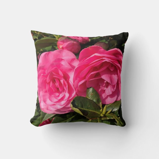 Cojín Decorativo Camellia rosa oscuro (Anverso)