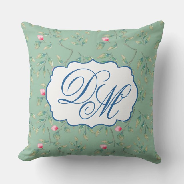 Cojín Decorativo Cameo Green Wedding Keepsake Throw Pillow (Anverso)