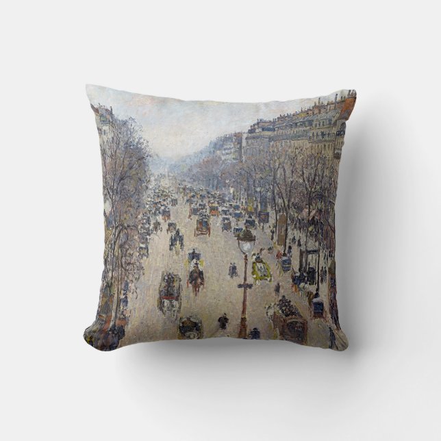 Cojín Decorativo Camille Pissarro - Boulevard Montmartre, mañana (Anverso)