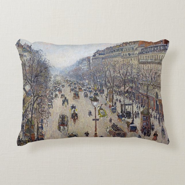 Cojín Decorativo Camille Pissarro - Boulevard Montmartre, mañana (Anverso)