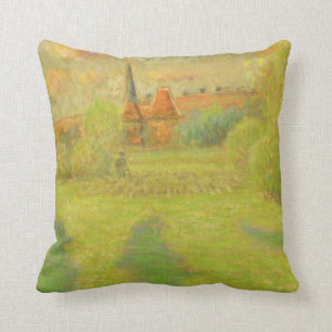 Cojín Decorativo Camille Pissarro el el pastor y la iglesia de