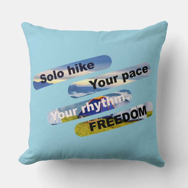 Cojín Decorativo Caminata individual, tu ritmo, tu libertad. (Anverso)