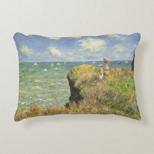 Cojín Decorativo Camino de acantilado en Pourville por Claude Monet