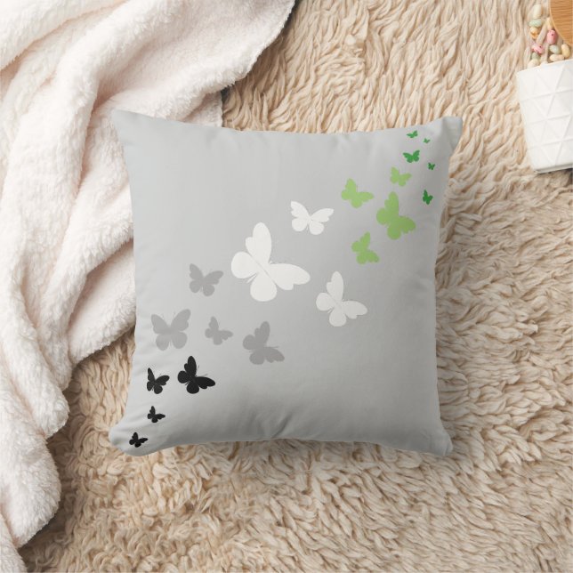 Cojín Decorativo Camino de Mariposa del Orgullo Aromántico (Manta)