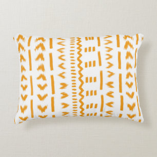 Cojín Decorativo Caminos De Sombra De Sol Patrón Africano En Blanco