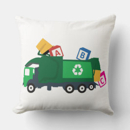 Cojín Decorativo Camión de basura de reciclaje ABC