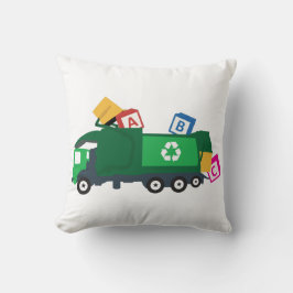 Cojín Decorativo Camión de basura de reciclaje ABC