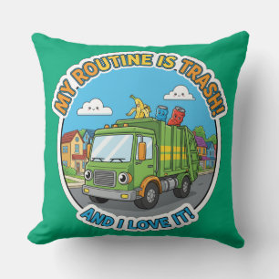 Cojín Decorativo Camión de Basura Divertido - Decoración con Humor