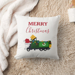 Cojín Decorativo Camión de basura reciclaje de Navidad