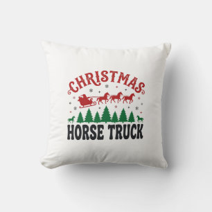 Cojín Decorativo Camión de Caballo de Navidad Diseño de Trineo de S
