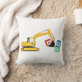 Cojín Decorativo Camión de construcción excavadora ABC