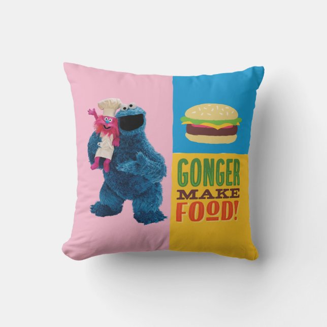 Cojín Decorativo Camión de foodie de Cookie Monster | Gonger Make F (Anverso)