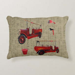 Cojín Decorativo Camión De Fuego Vintage En La Prensa Vintage,