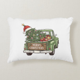 Cojín Decorativo Camión de Navidad Vintage Feliz Navidad Hombres Mu