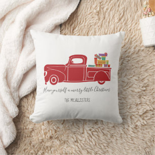 Cojín Decorativo Camión de Navidades rojos vintage
