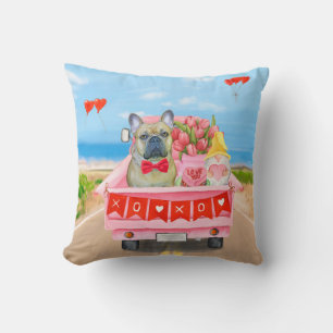 Cojín Decorativo Camión de San Valentín de Bulldog Francés