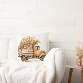 Cojín Decorativo Camión de temporada de otoño