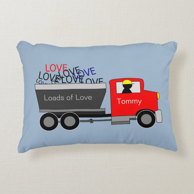 Cojín Decorativo Camión "Loads Love" personalizado (Anverso)