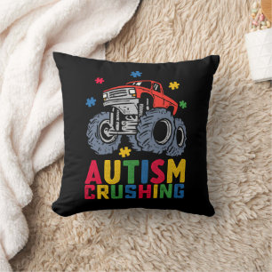 Cojín Decorativo Camión Monstruo Conciencia Del Autismo Aplastante