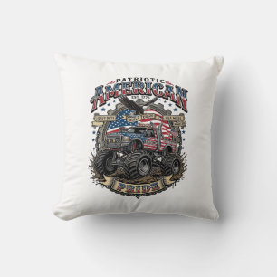 Cojín Decorativo Camión Monstruo de la Libertad Bestia Diésel Patri